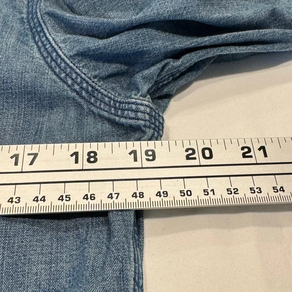 Banana Republic Denim Shirt Tailored Slim Fit Button Down Medium Blue M Exc